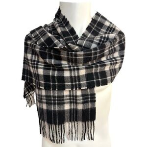 FRAAS  Black & White Wool Plaid Scarf 🇩🇪 – NWT